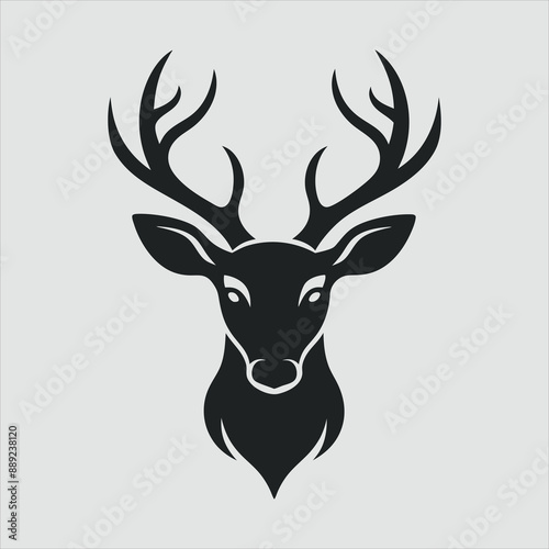 Deer Head silhouette vector art illustration