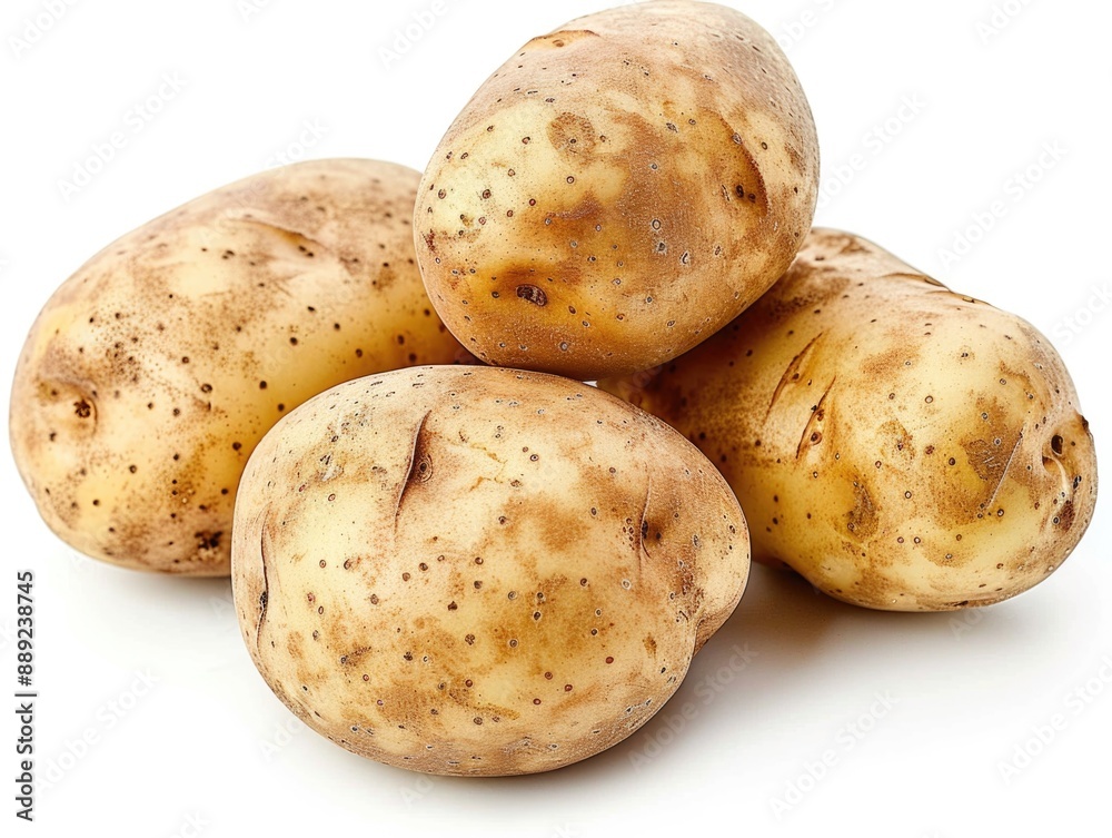 New Potato Isolated on Brown Background. Fresh Agriculture Harvest for Cooking in Autumn New Potato Isolated on Brown Background. Fresh Agriculture Harvest for Cooking in Autumn
