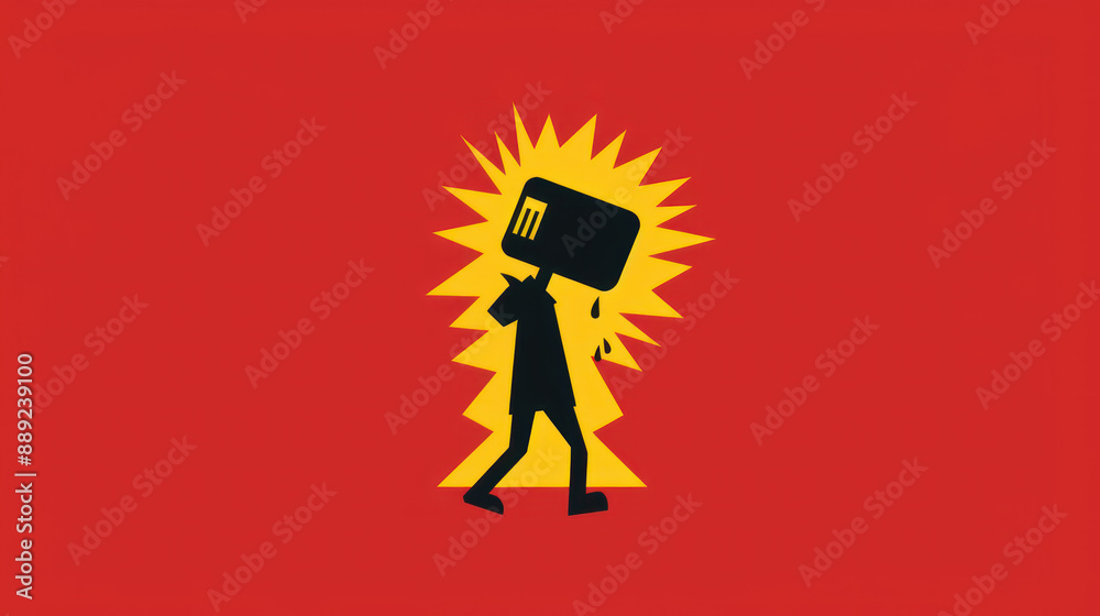 Stress icon showing a person with a heavy weight or anvil on their back Stress icon showing a person with a heavy weight or anvil on their back
