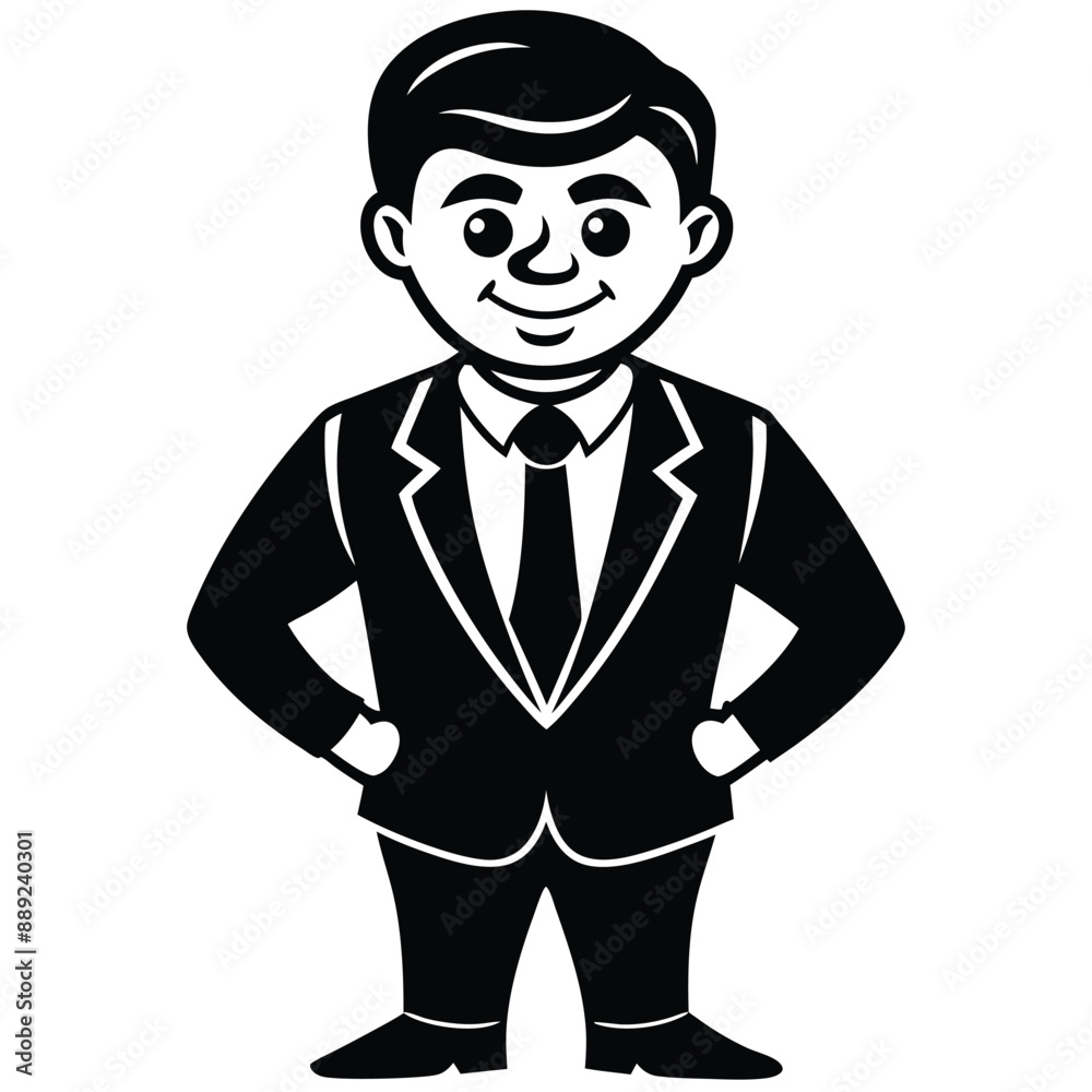 Businessman cartoon vector, isolated on a white background 