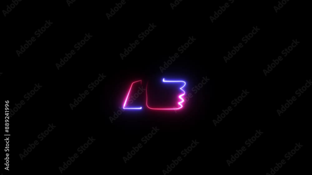 Like thumb up icon in conversational neon animation. neon like Sign icon. thumb up, like neon icon on black background. Like thumb up icon in conversational neon animation. neon like Sign icon. thumb up, like neon icon on black background.