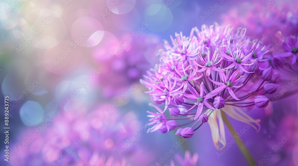 Close up of allium flower on isolated backdrop Close up of allium flower on isolated backdrop