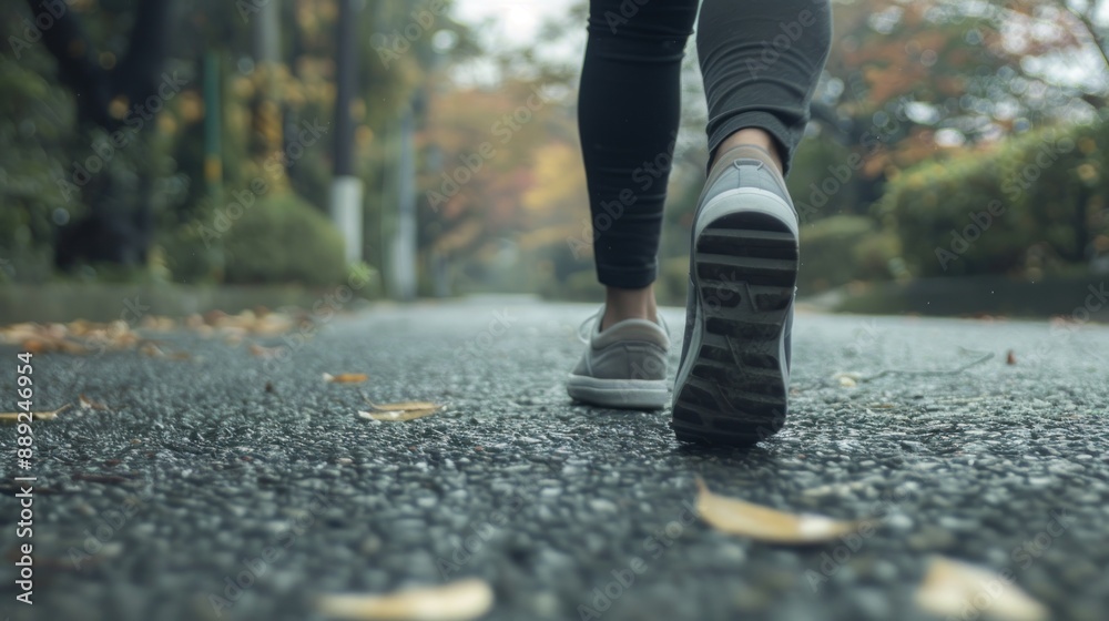 Active women walking in the middle. steps, walking, and outdoor exercise. Ai generated image Active women walking in the middle. steps, walking, and outdoor exercise. Ai generated image