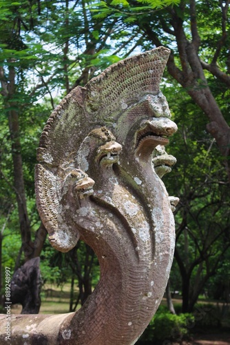 Fotografie snake head sculpture at phanom rung temple