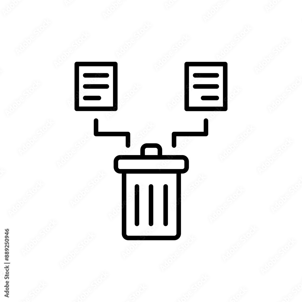 Delete file outline icons, minimalist vector illustration ,simple transparent graphic element .Isolated on white background