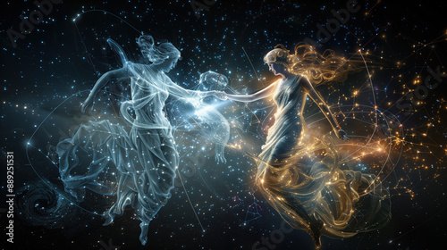 Celestial Performance: Crux and Lyra Constellations Twinkling and Dancing in the Night photo