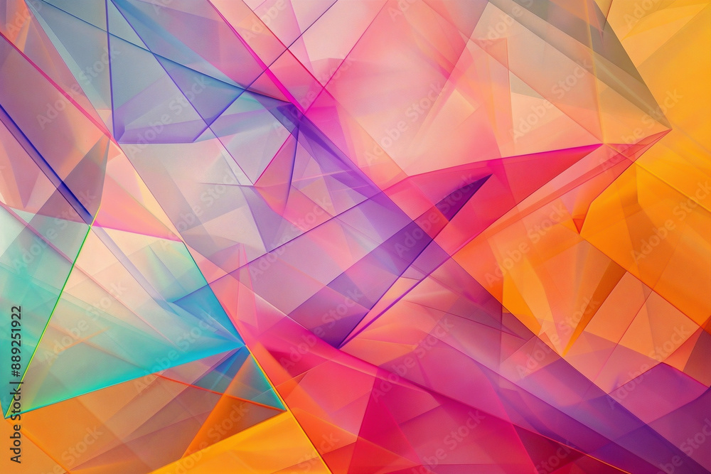 Fototapeta premium Wallpaper with geometric curves and various colors, Generative AI