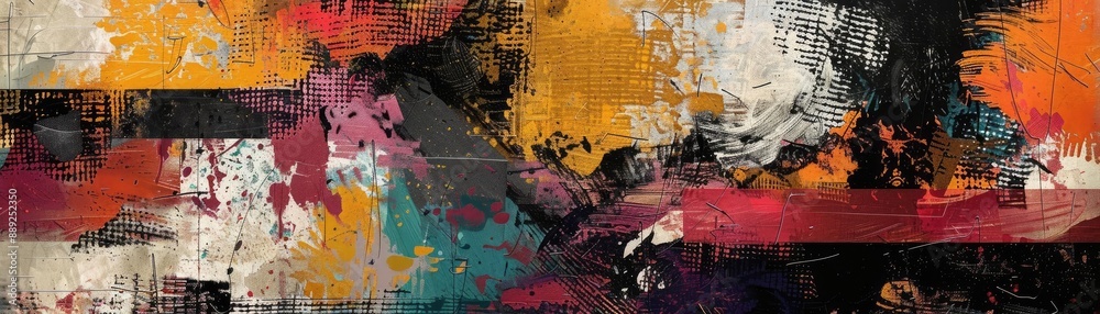 Fototapeta premium Layered abstract design with a collage-like effect, showcasing depth and artistic creativity