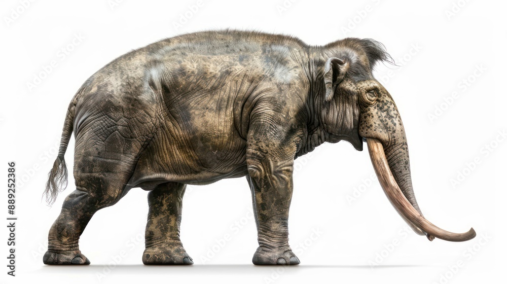 Fototapeta premium Gomphotherium full body clearly photo on white background