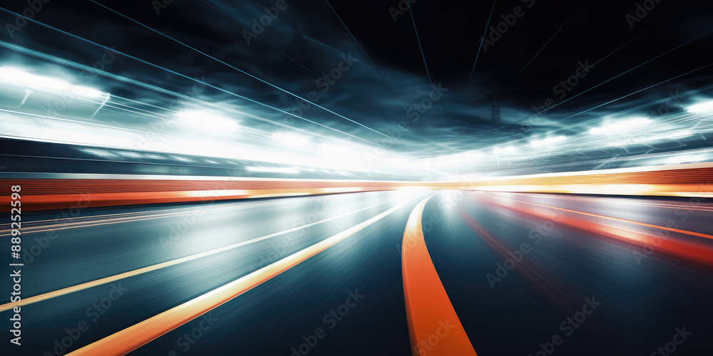 Fotografie High-Speed Highway Night Journey