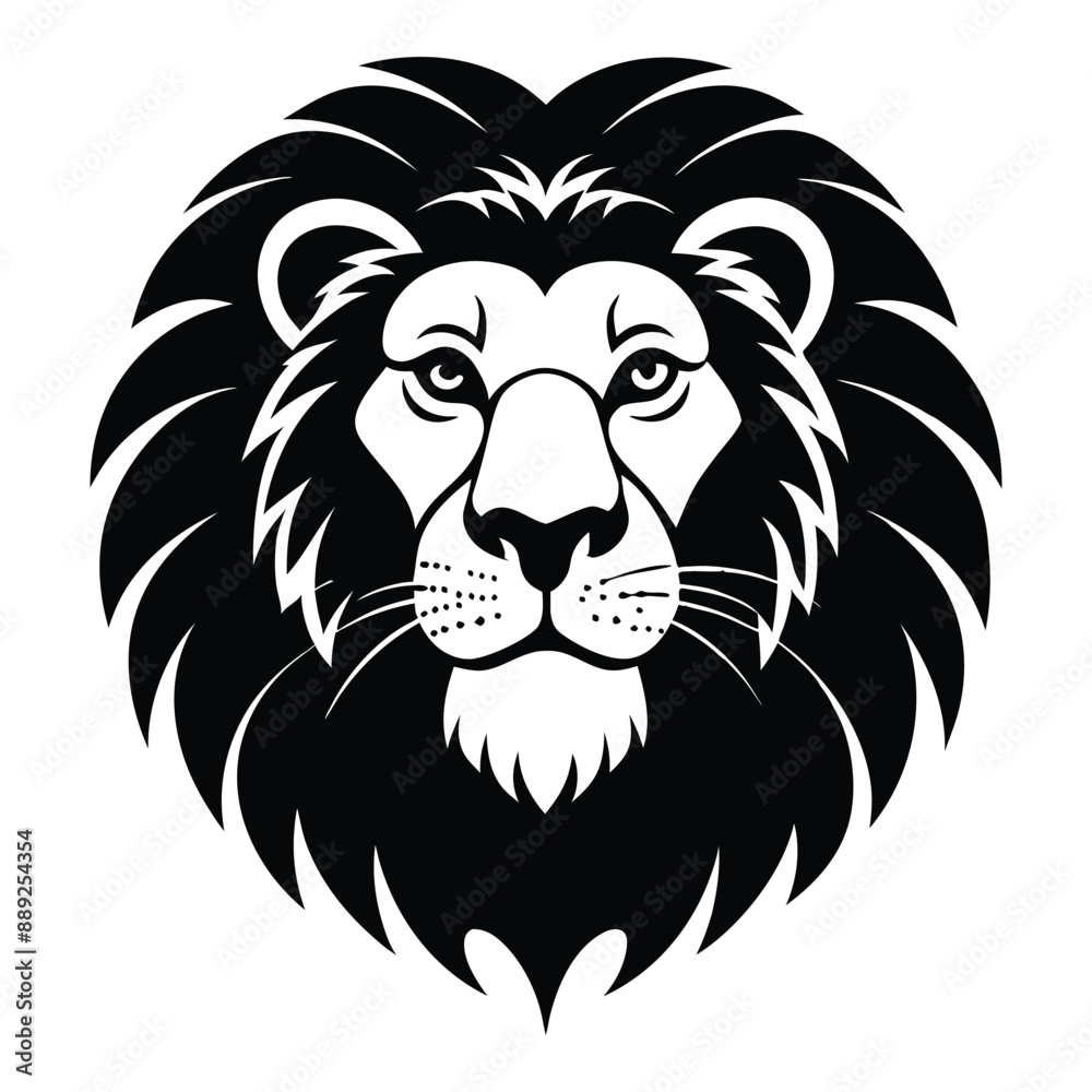 Illustration of lion with black and white style Illustration of lion with black and white style