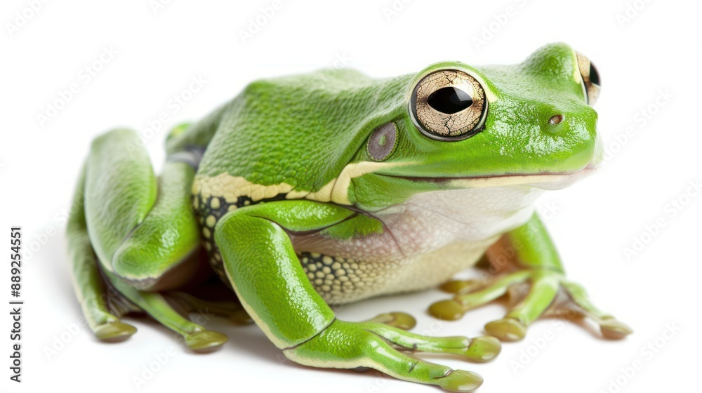 Obraz premium Green Tree Frog full body on white background
