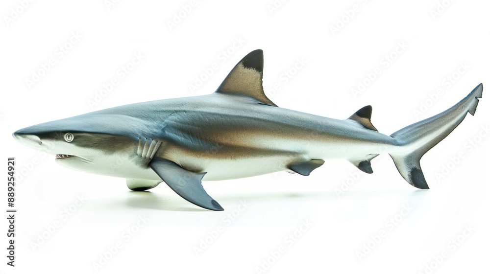 Naklejka premium Grey Reef Shark full body on white background