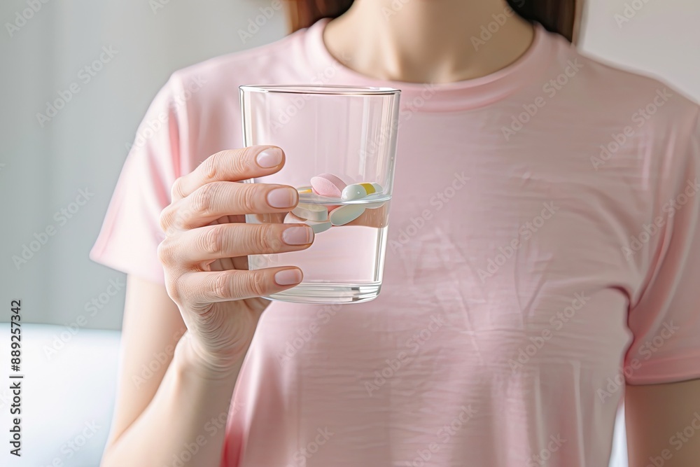 Hands with Pills and Water Glass Hands with Pills and Water Glass