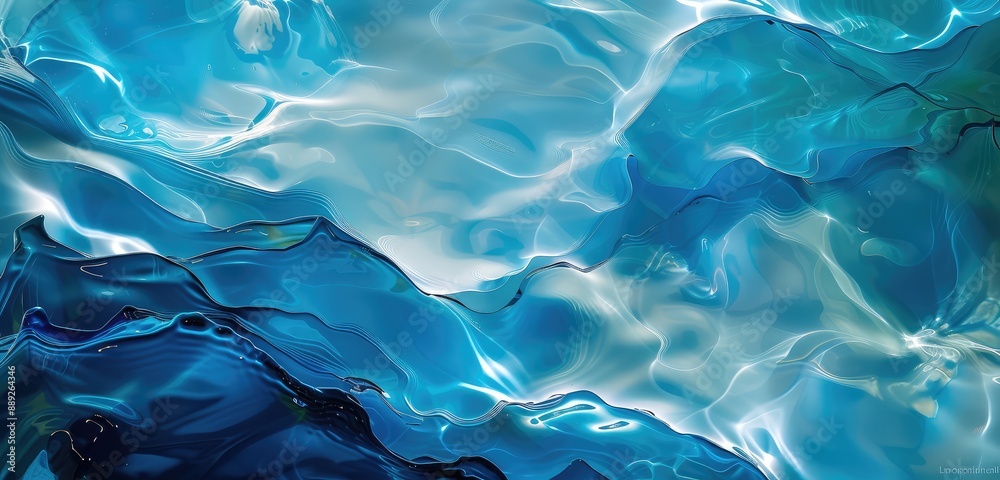 Obraz premium Abstract Blue Water Surface with Rippling Waves