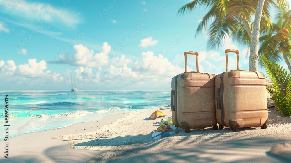 Fototapeta premium Background with copy space showing summer vacation concept