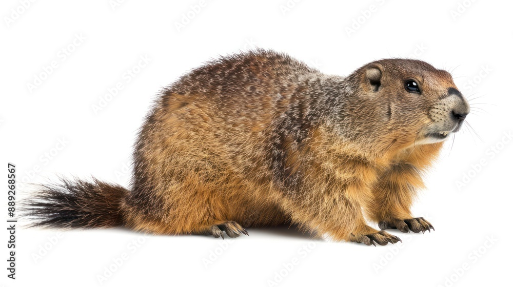 Groundhog (Woodchuck) full body on white background Groundhog (Woodchuck) full body on white background