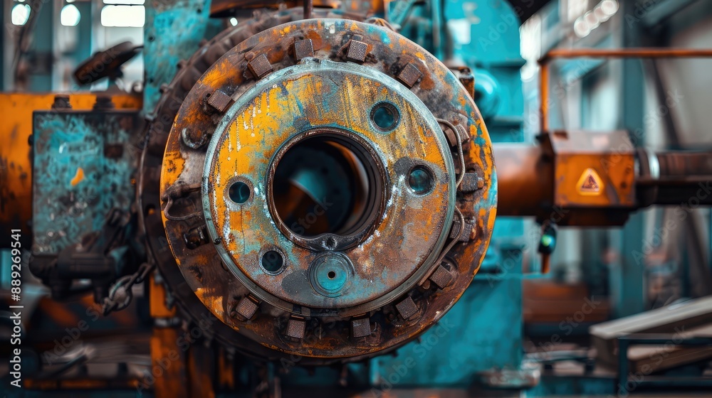 Close-up of Rusty Industrial Machine Part Close-up of Rusty Industrial Machine Part