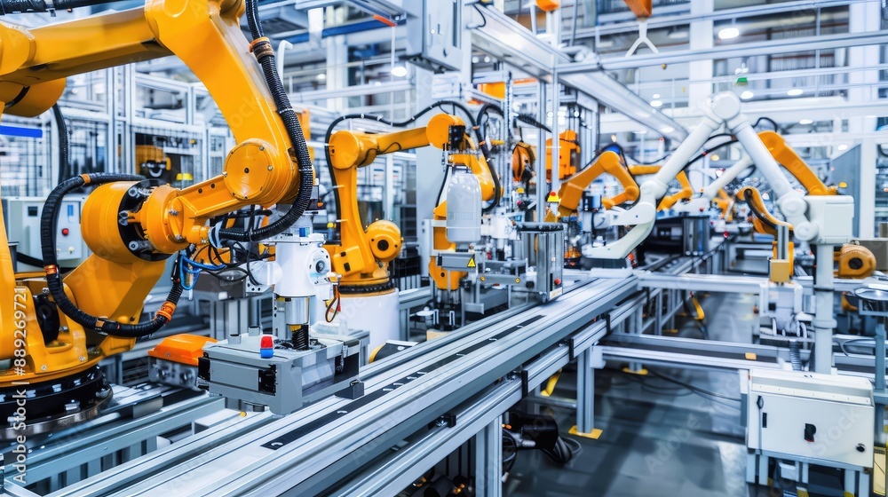 Robotic Arms on Automated Assembly Line Robotic Arms on Automated Assembly Line