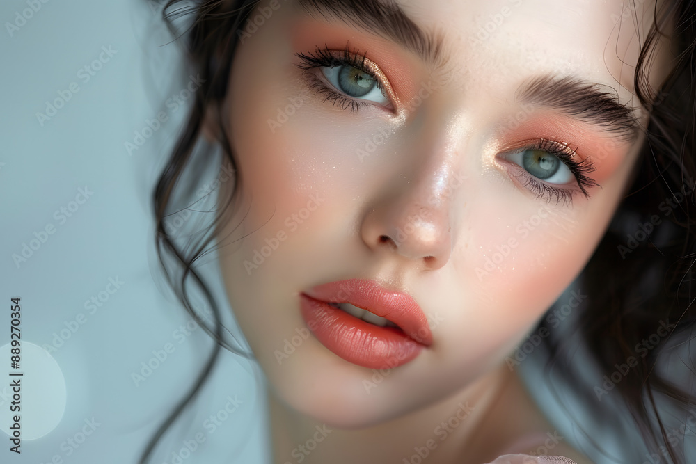 Close-Up Portrait of Beautiful Young Woman Close-Up Portrait of Beautiful Young Woman
