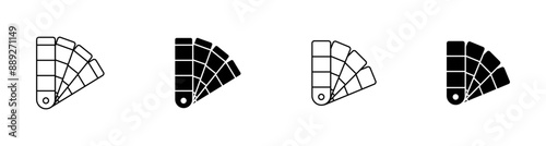 Palette colours icons. Swatch choice color paint icons set. Guide book, pantone vector icon set