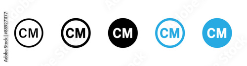 CM icon. CM intellectual property symbol set. Vector