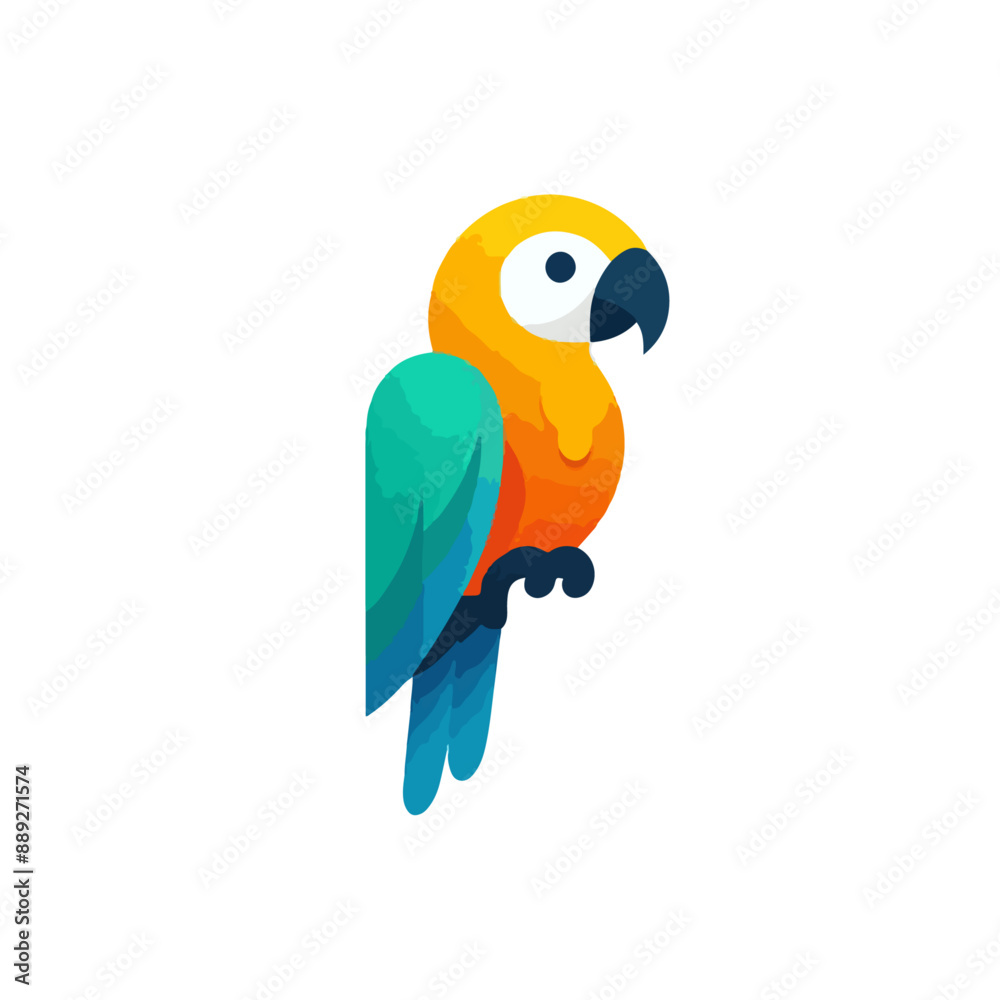 A flat vector logo of a parrot. A flat vector logo of a parrot.