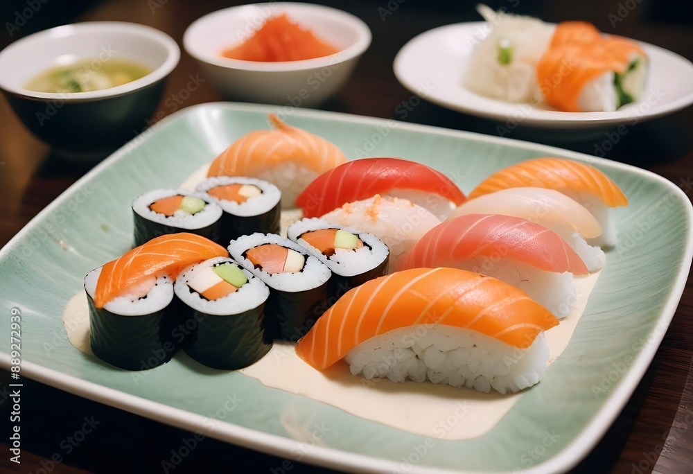 sushi on a plate sushi on a plate