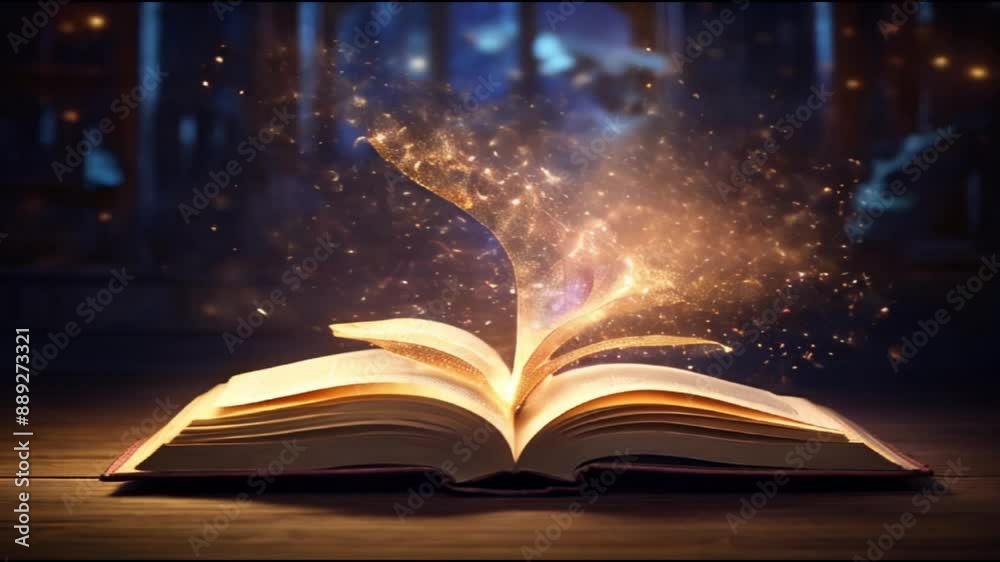 open book with fairy dust, AI generated open book with fairy dust, AI generated