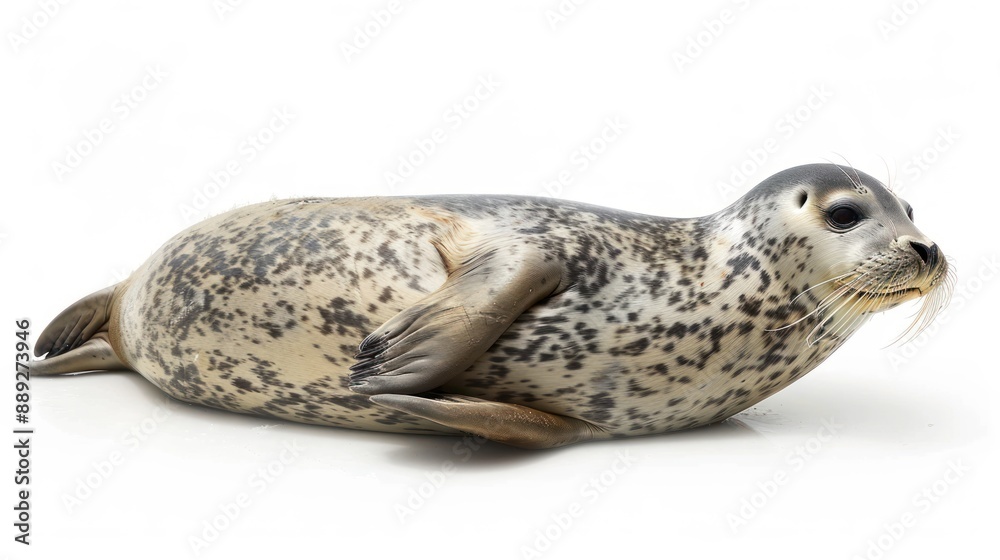Fototapeta premium Harbor Seal full body on white background
