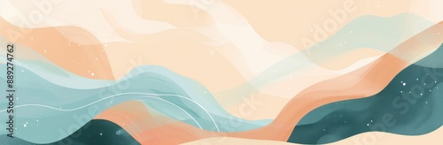 Beach and sea with abstract ripples for summer banners