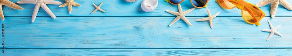 Background of a colorful summer holiday beach web banner Background of a colorful summer holiday beach web banner