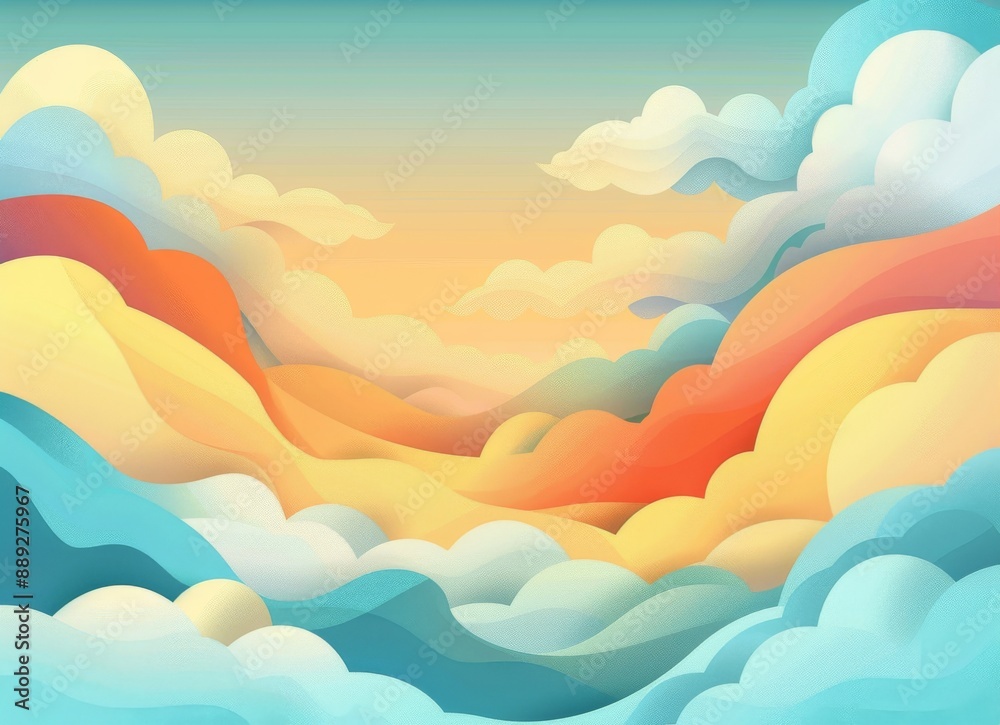Fototapeta premium Modern illustration with abstract color summer background
