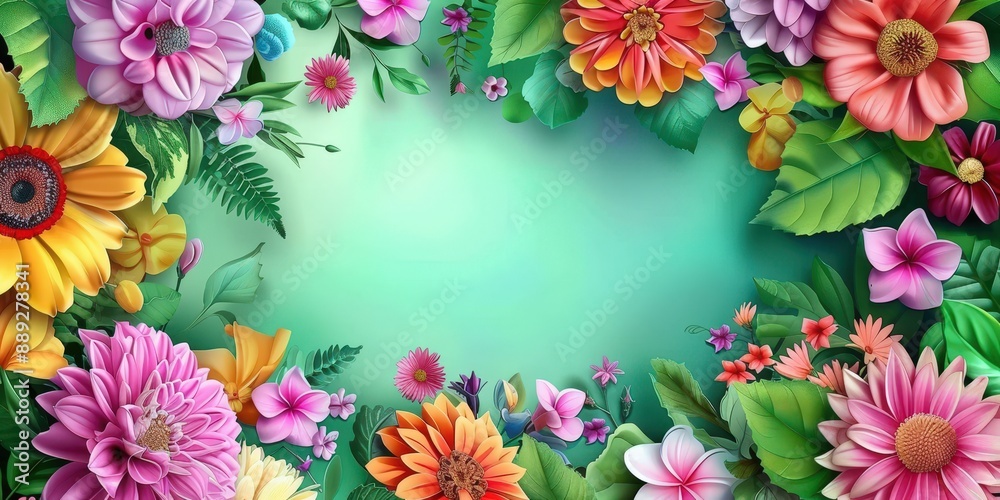 Vibrant Floral Border Vibrant Floral Border