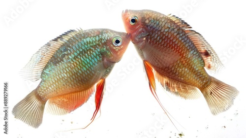 Kissing Gourami full body on white background photo