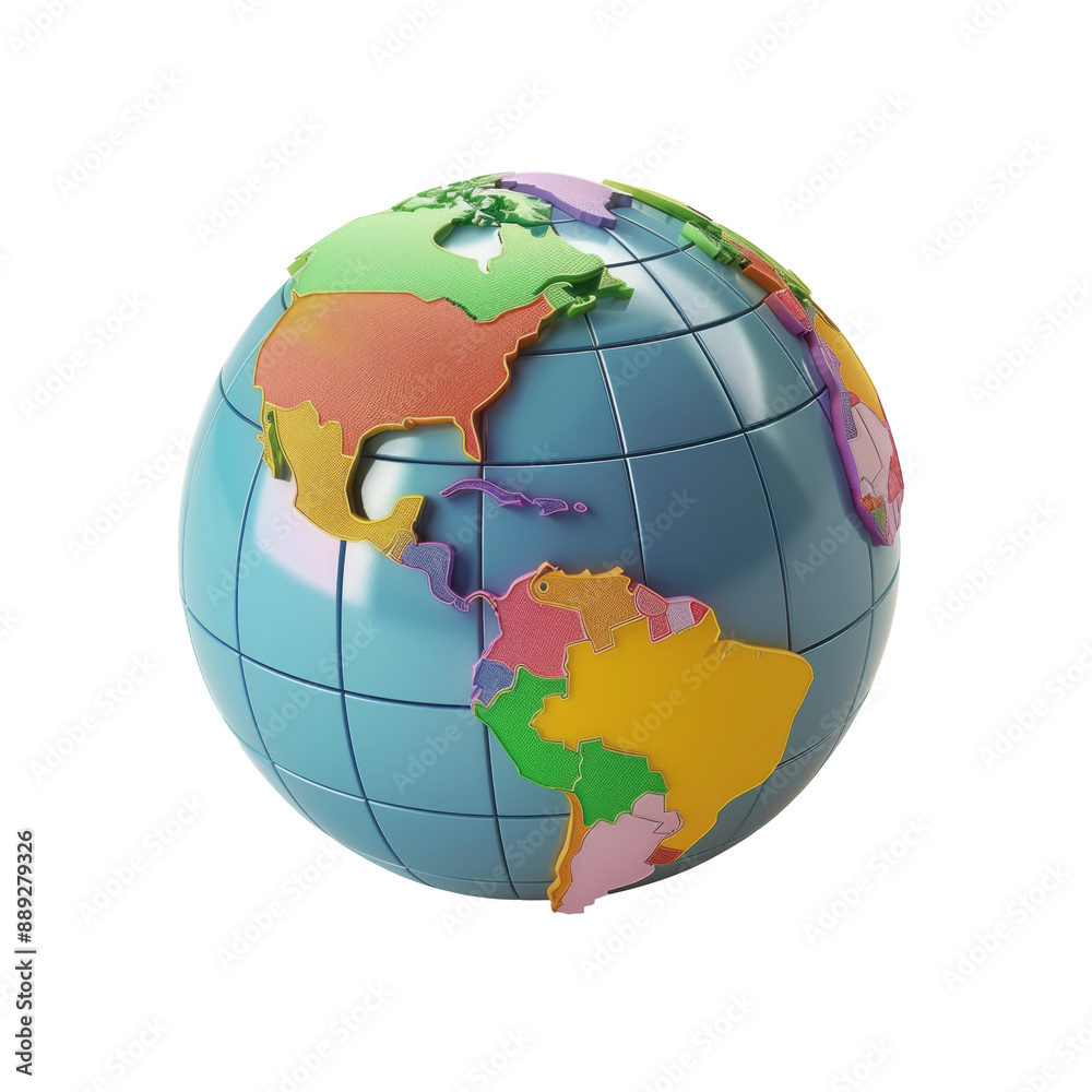 Naklejka premium 3d world bank icon on transparent background