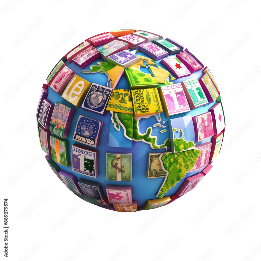 3d world bank icon on transparent background 3d world bank icon on transparent background