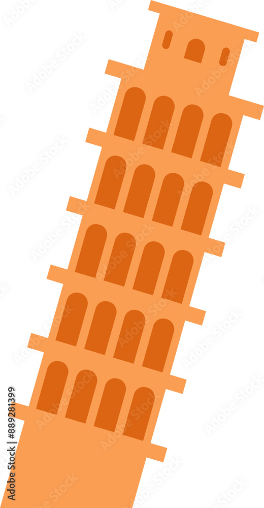 Leaning Tower of Pisa Flat Vector Illustration Leaning Tower of Pisa Flat Vector Illustration