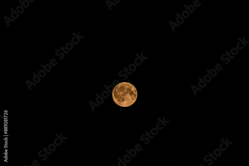 full moon ball in the night, black sky