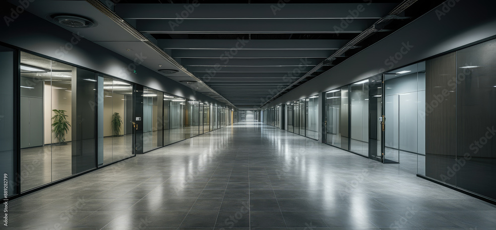 Sleek Modern Office Corridor