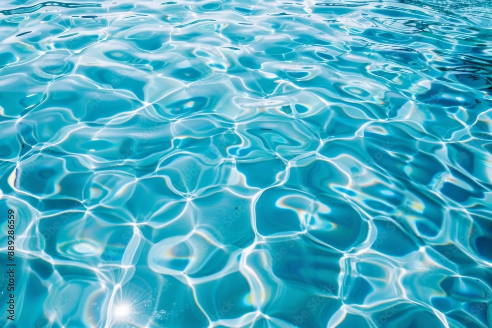 Swimming pool surface in sunlight with blue water background Swimming pool surface in sunlight with blue water background