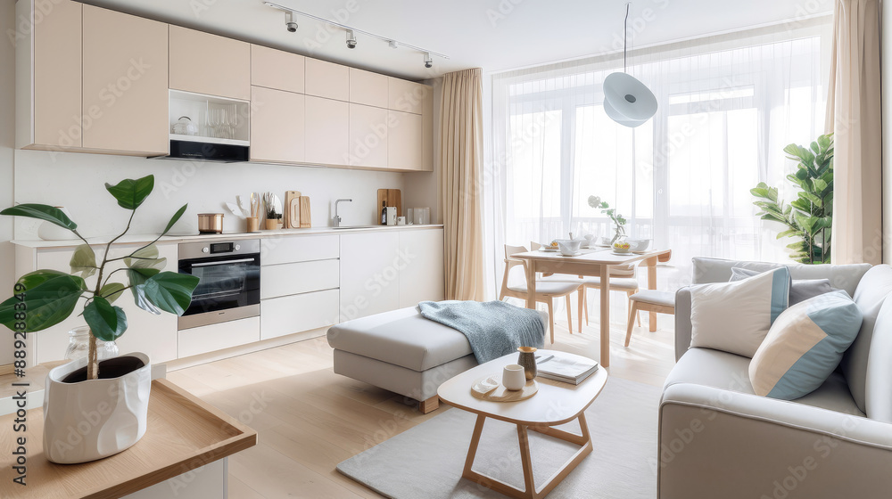 Modern Minimalist Apartment Living Space