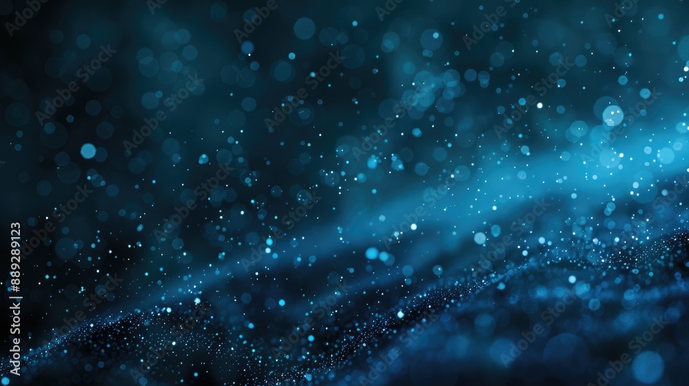 Fototapeta premium Particle Dust Abstract Background in Dark Blue for Christmas Celebration