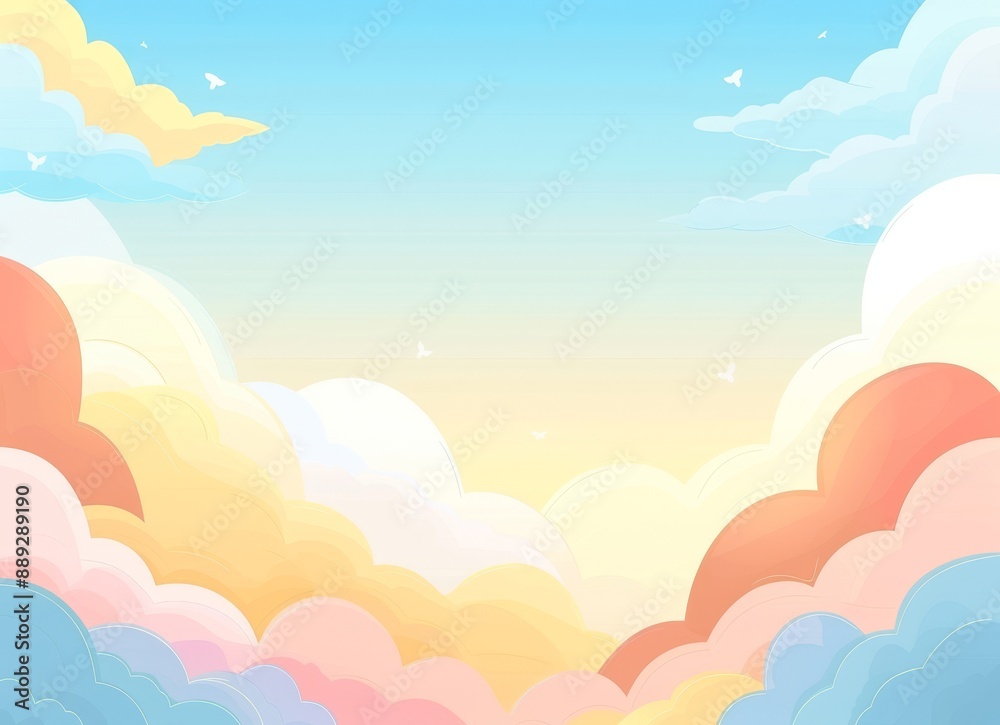 The background of this modern illustration is an abstract color summer background