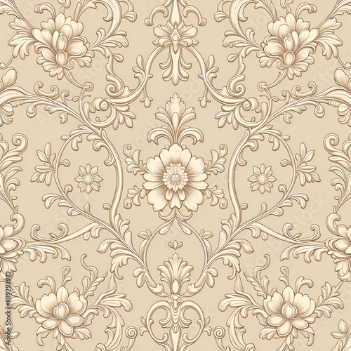 Wallpaper Mural seamless pattern with flowers Torontodigital.ca