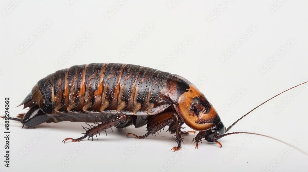 Madagascar Hissing Cockroach full body on white background Madagascar Hissing Cockroach full body on white background