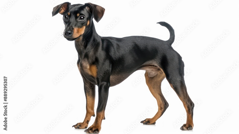 Manchester Terrier full body on white background Manchester Terrier full body on white background