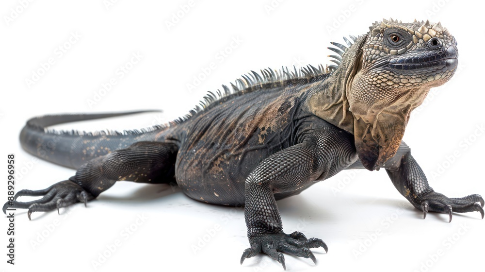 Obraz premium Marine Iguana full body on white background