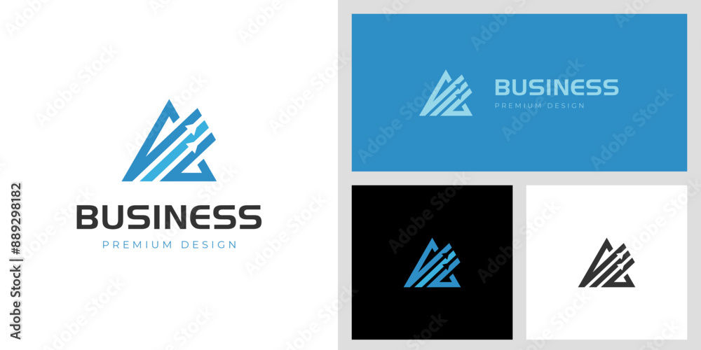 Triangle fiance modern logo design with delta shape growth symbolic design concept for marketing, business success logo template Triangle fiance modern logo design with delta shape growth symbolic design concept for marketing, business success logo template