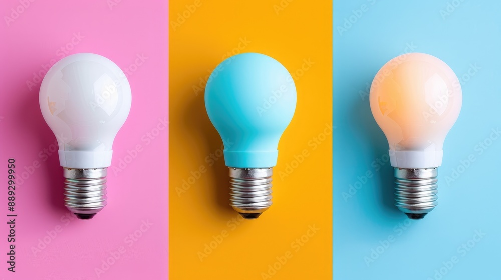 White lightbulb set on colorful background signaling creativity and ideas White lightbulb set on colorful background signaling creativity and ideas
